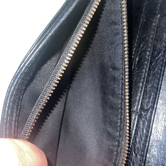 Tory Burch Black Leather Long Continental Evelope Wallet - Picture 7 of 14